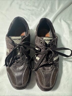 Geox Brown Leather Walking Shoes Women’s 5 EU 35 Breathable Comfort Casual